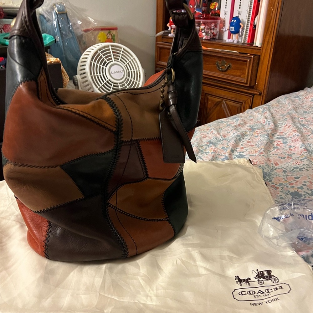 Coach 11465 patchwork leather bucket bag